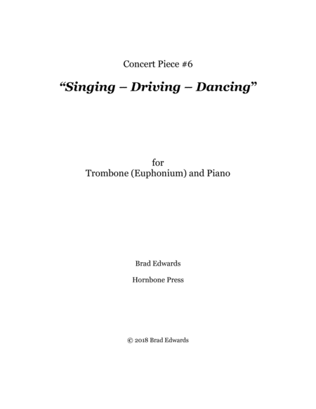 Concert Piece 6 Singing Driving Dancing Sheet Music