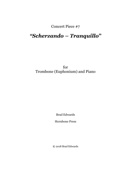 Concert Piece 7 Scherzando Tranquillo Sheet Music