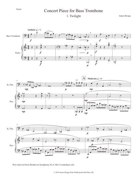 Concert Piece For Bass Trombone Sheet Music