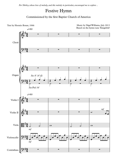 Concertato Hymn Kingsfold I Heard The Voice Of Jesus Say For Satb Choir Organ Strings Sheet Music