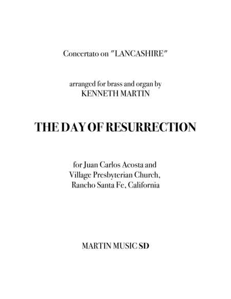 Concertato On Lancashire The Day Of Resurrection Sheet Music