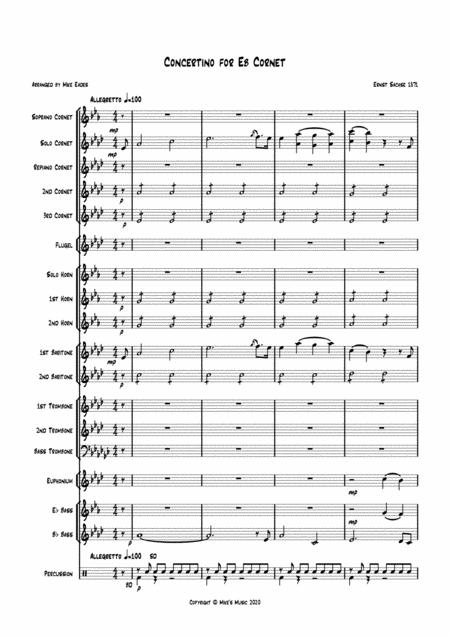 Free Sheet Music Concertino For Eb Cornet And Brass Band