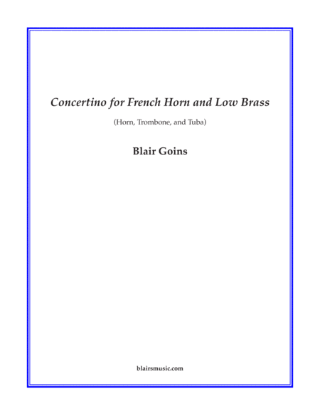 Concertino For French Horn And Low Brass Sheet Music