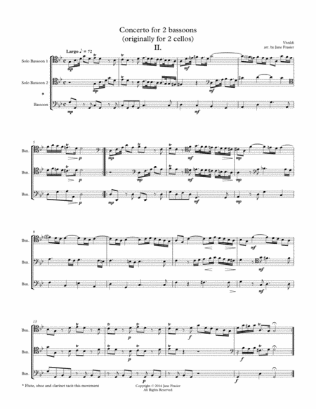 Concerto For 2 Bassoons Ii Sheet Music