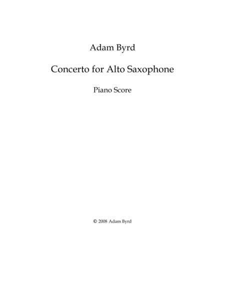 Free Sheet Music Concerto For Alto Saxophone