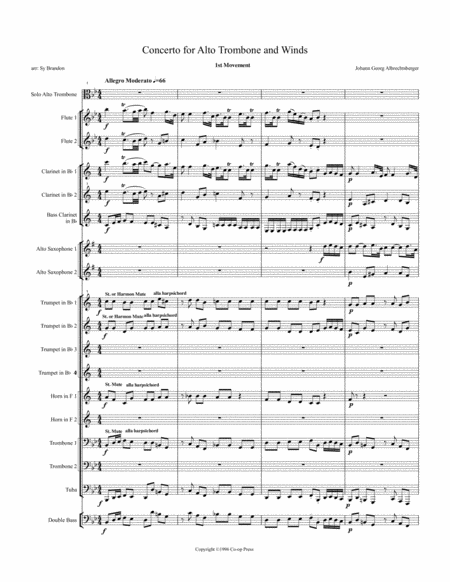 Concerto For Alto Trombone And Winds Sheet Music