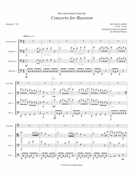Free Sheet Music Concerto For Bassoon