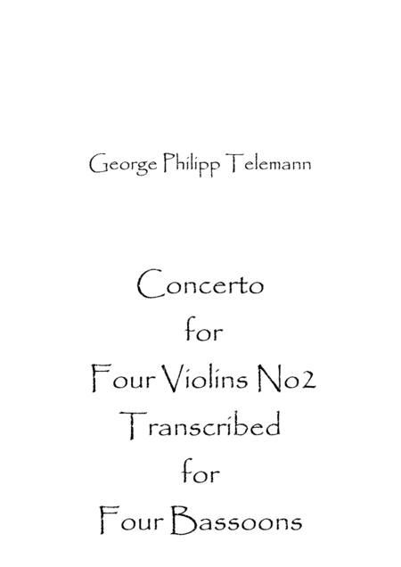 Concerto For Four Violins No2 Twv40 202 Sheet Music