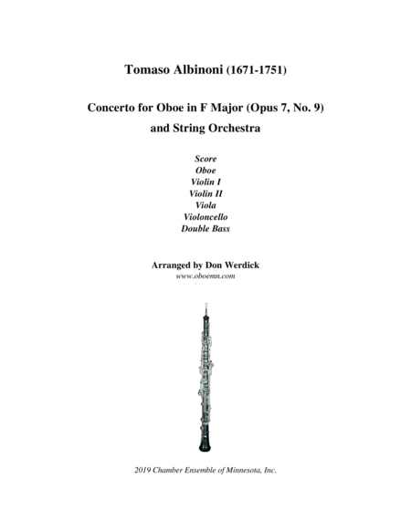 Free Sheet Music Concerto For Oboe In F Major Op 7 No 9 And String Orchestra