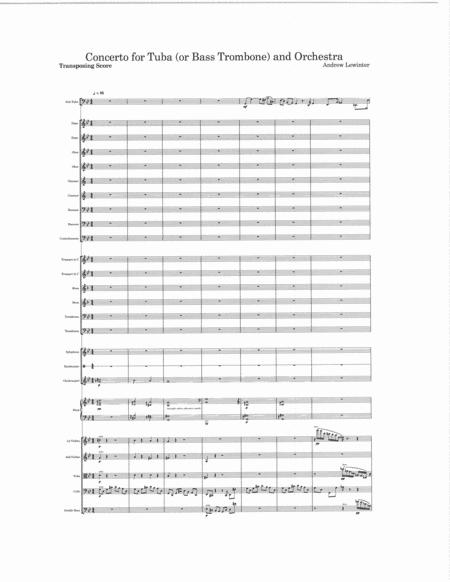 Concerto For Tuba Or Bass Trombone And Orchestra Sheet Music