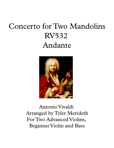 Concerto For Two Mandolins Rv532 Andante Sheet Music