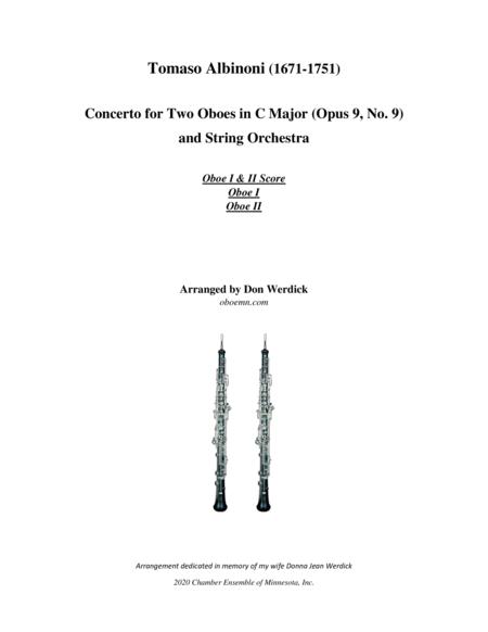 Free Sheet Music Concerto For Two Oboes In C Major Op 9 No 9