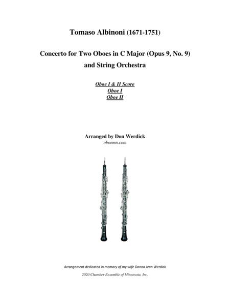 Concerto For Two Oboes In C Major Op 9 No 9 Sheet Music