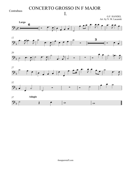 Concerto Grosso In F Major Movement I Sheet Music