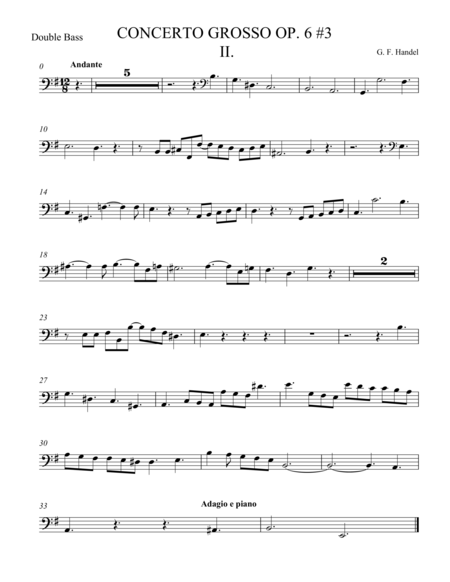 Free Sheet Music Concerto Grosso Op 6 3 Movement Ii