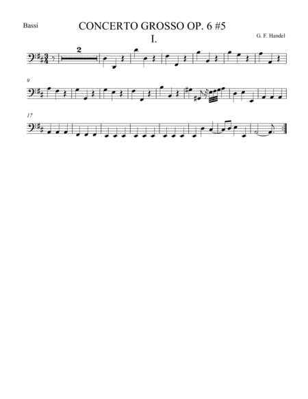 Free Sheet Music Concerto Grosso Op 6 5 Movement I
