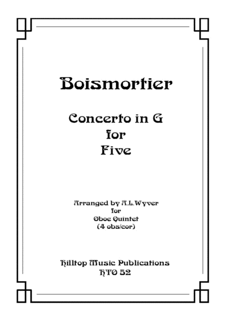 Free Sheet Music Concerto In F For Five Oboes