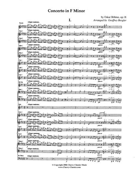 Concerto In F Minor For Trumpet Wind Ensemble Sheet Music