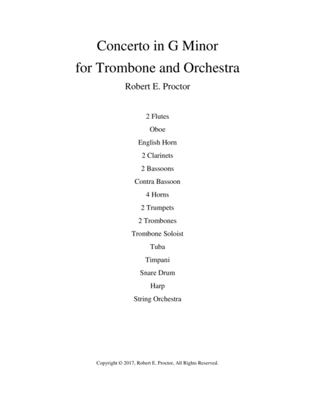 Free Sheet Music Concerto In G Minor For Trombone And Orchestra
