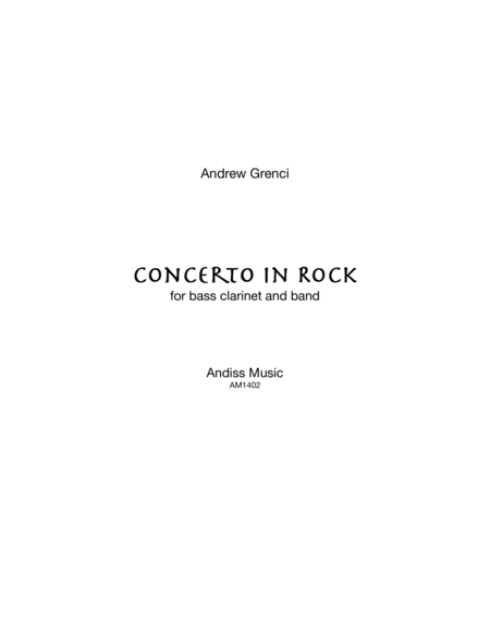 Concerto In Rock For Bass Clarinet And Band Sheet Music