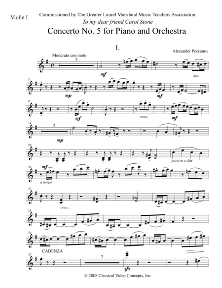 Concerto No 5 Orchestra Parts Sheet Music