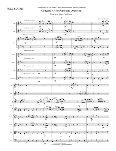 Free Sheet Music Concerto No 5 Orchestra Score