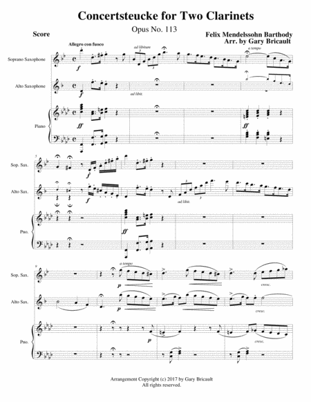 Concertsteucke For Two Clarinets Sheet Music