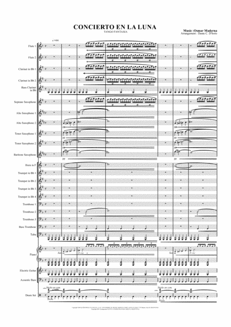 Concierto En La Luna Tango Fantasia Instrumental Sheet Music