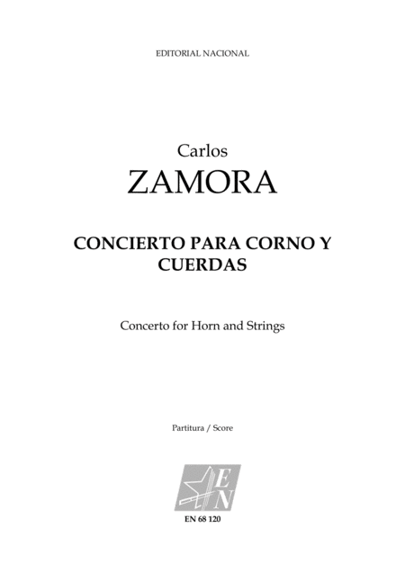Free Sheet Music Concierto Para Corno Y Cuerdas Concerto For Horn Strings
