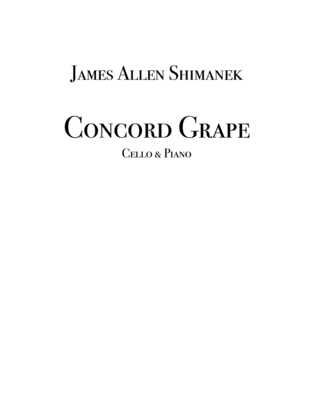 Free Sheet Music Concord Grape