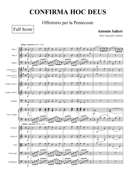 Free Sheet Music Confirma Hoc Deus