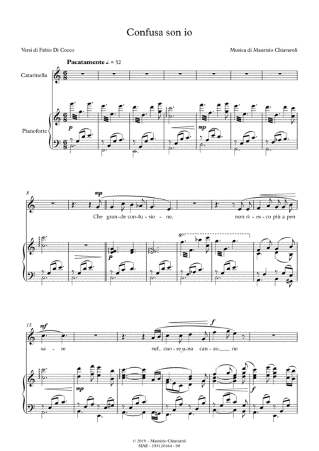 Confusa Son Io Sheet Music