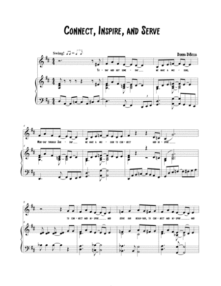 Free Sheet Music Connect Inspire And Serve