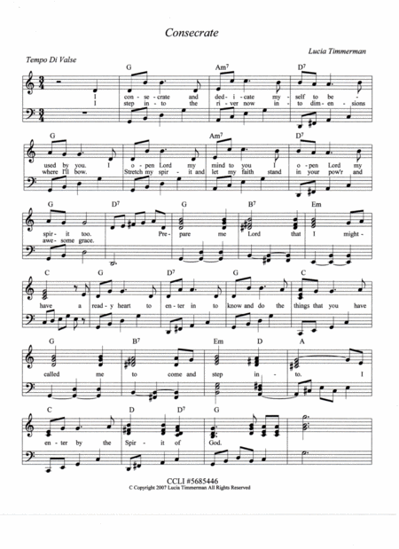Free Sheet Music Consecrate