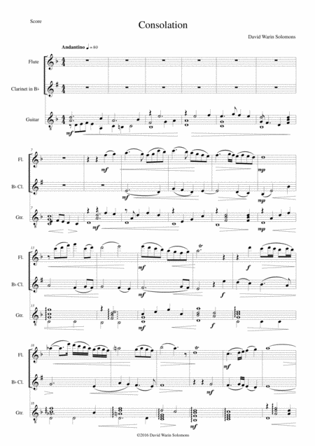 Free Sheet Music Consolation For Flute Clarinet And Guitar