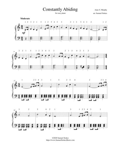 Free Sheet Music Constantly Abiding For Easy Piano