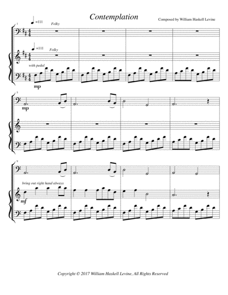 Contemplation New Age Suite For Cello And Piano Sheet Music