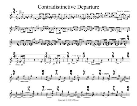 Contradistinctive Departure For Solo Tenor Steel Drum Sheet Music