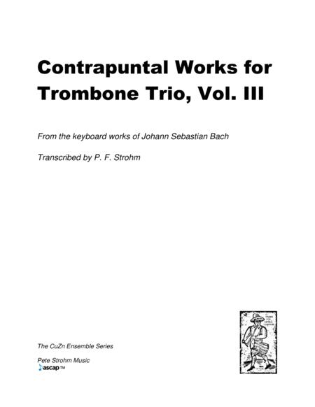 Contrapuntal Works For Trombone Trio Vol Iii Sheet Music