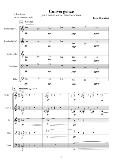 Free Sheet Music Convergenze