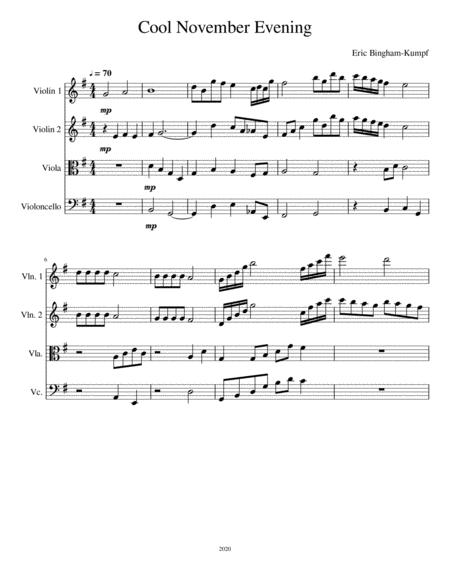 Free Sheet Music Cool November Evening