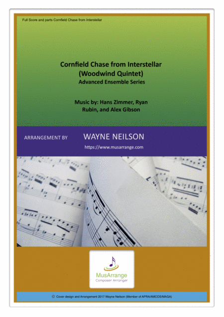 Cornfield Chase From The Paramount Pictures Film Interstellar For Woodwind Quintet Sheet Music