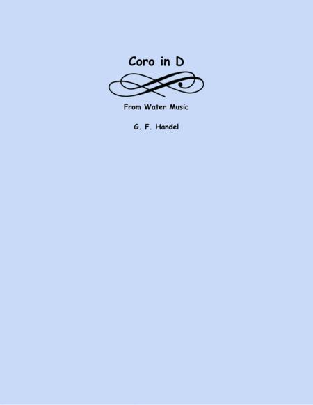 Free Sheet Music Coro In D From Water Music Two Violins And Cello