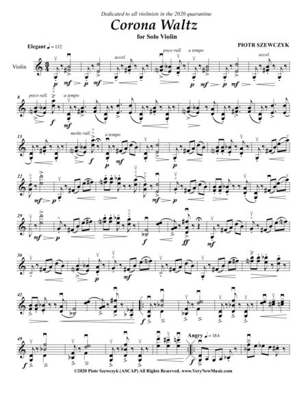 Corona Waltz For Solo Violin Sheet Music