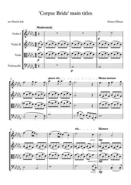 Free Sheet Music Corpse Bride Main Theme