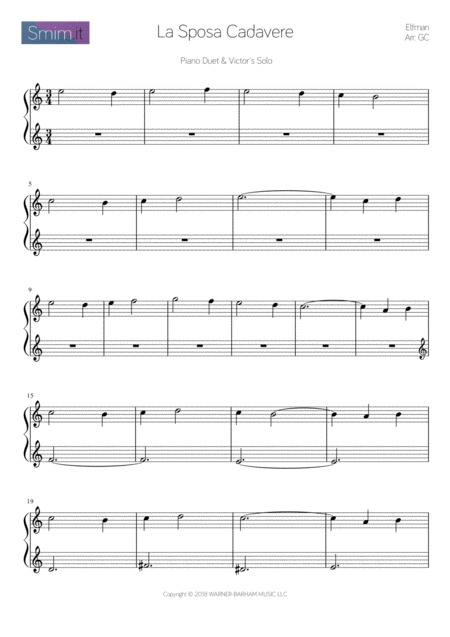 Corpse Bride Main Titles Sheet Music