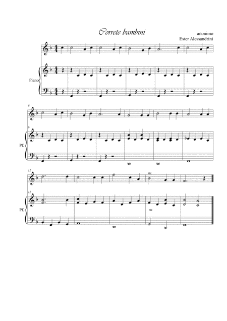 Free Sheet Music Correte Bambini Oboe E Piano