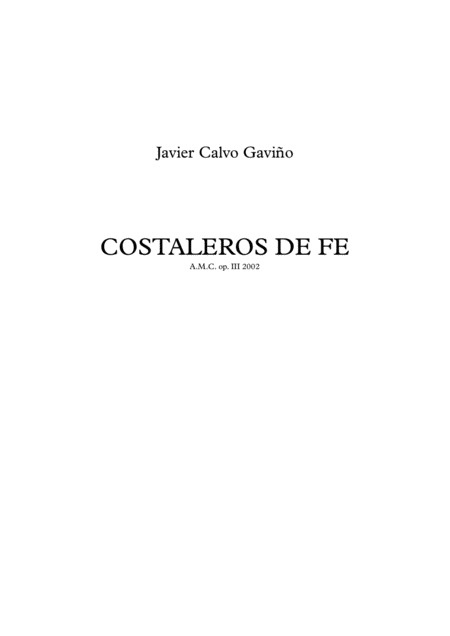 Free Sheet Music Costaleros De Fe