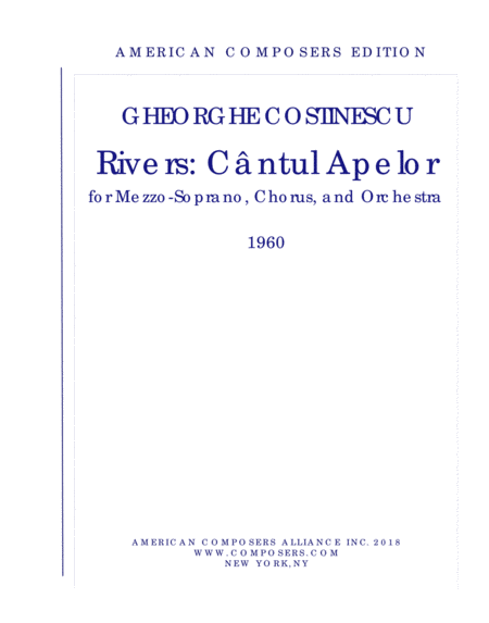 Free Sheet Music Costinescu Rivers Cntul Abelor