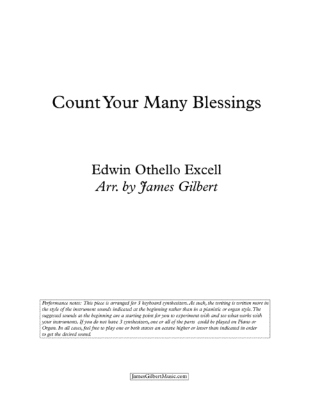 Count Your Many Blessings Ky02 Sheet Music